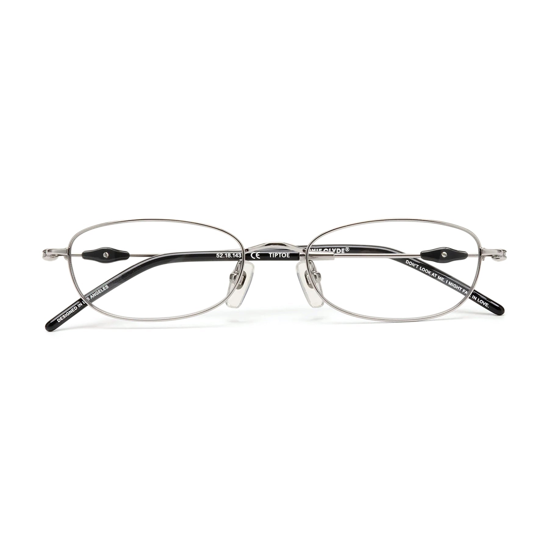Tiptoe Optical / Silver Black Titanium & Blue - Light Lens - Shade Files
