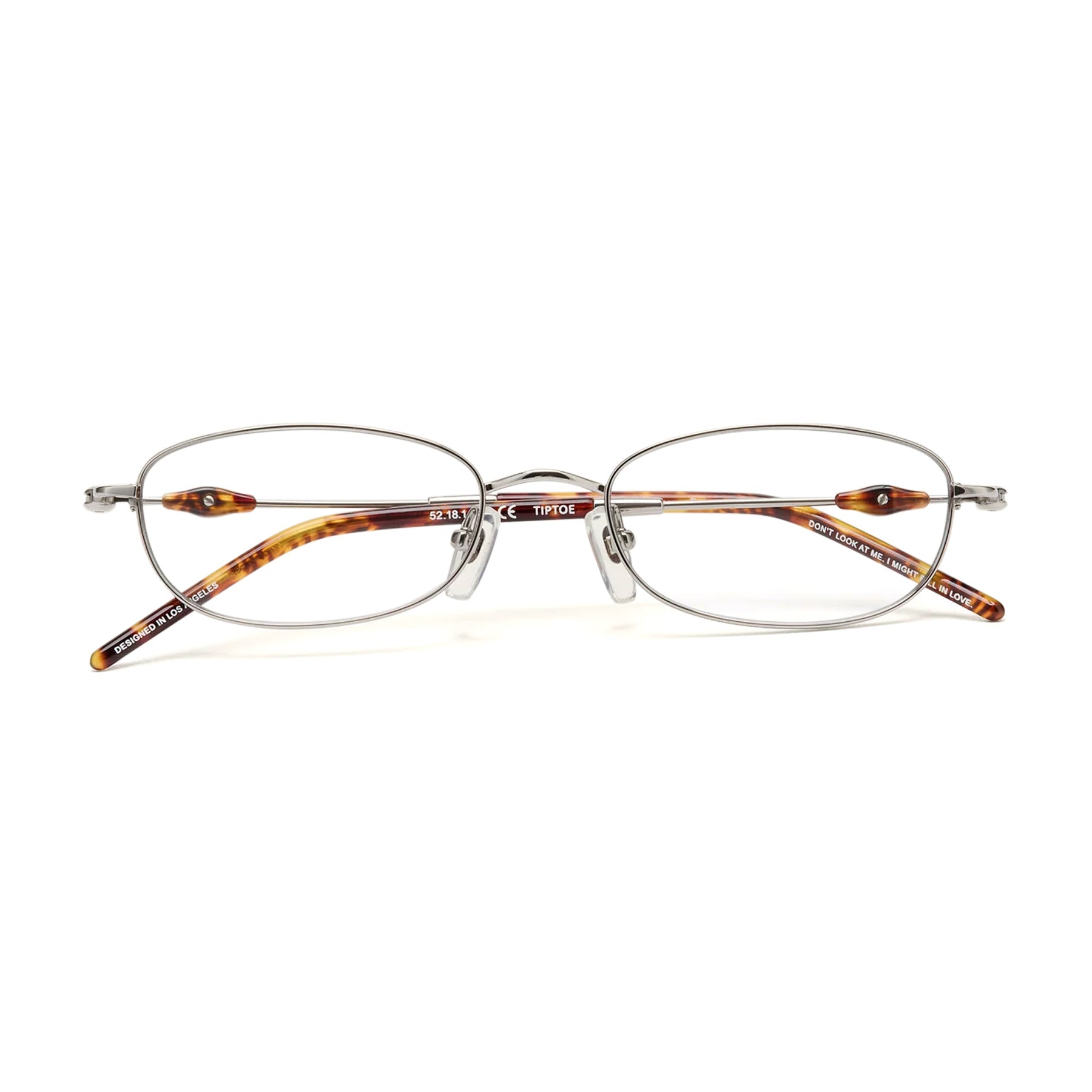 Tiptoe Optical / Silver Tortoise Titanium & Blue - Light Lens - Shade Files