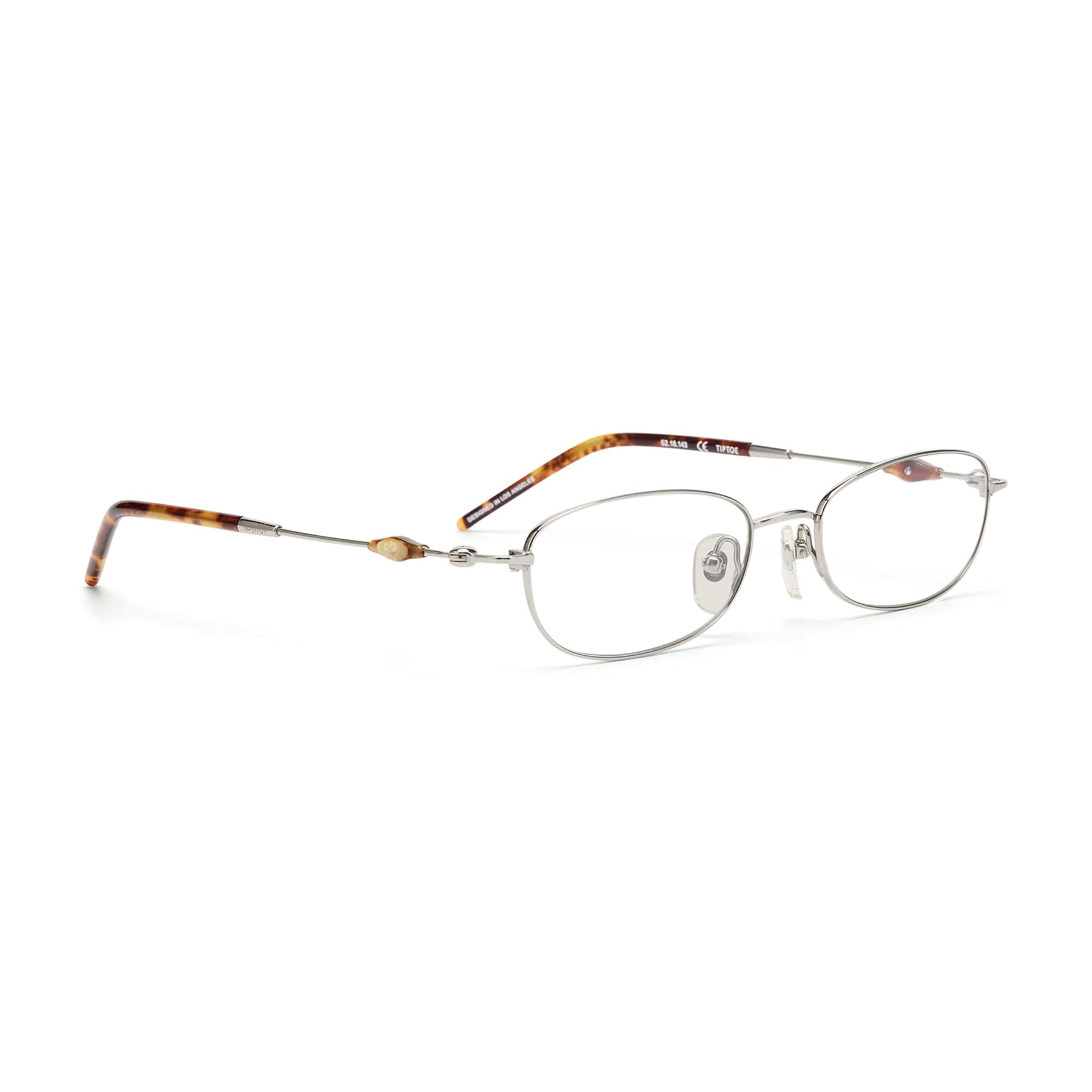 Tiptoe Optical / Silver Tortoise Titanium & Blue - Light Lens - Shade Files