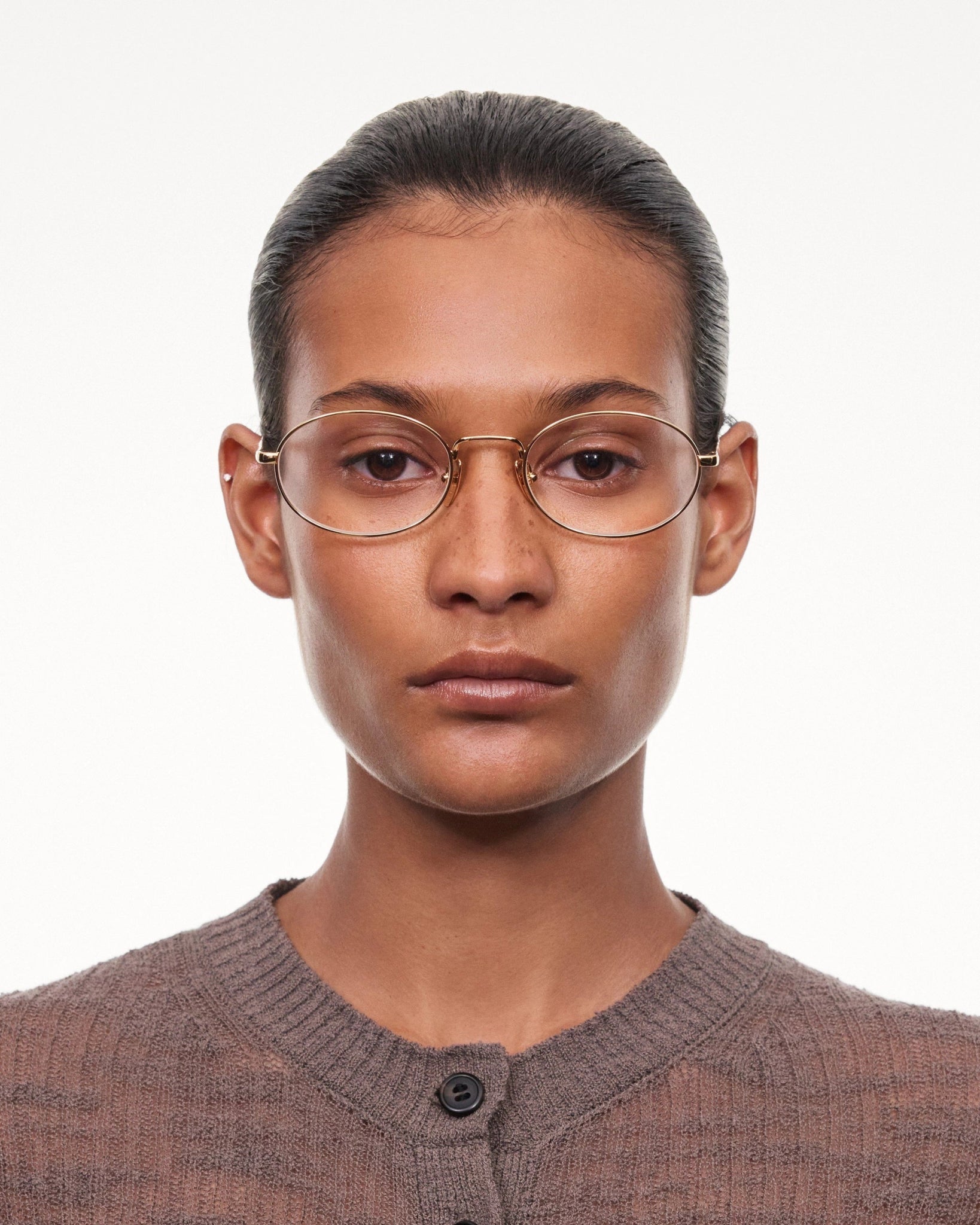 Titan Oval Optical / Gold Titanium & Clear Lens - Shade Files
