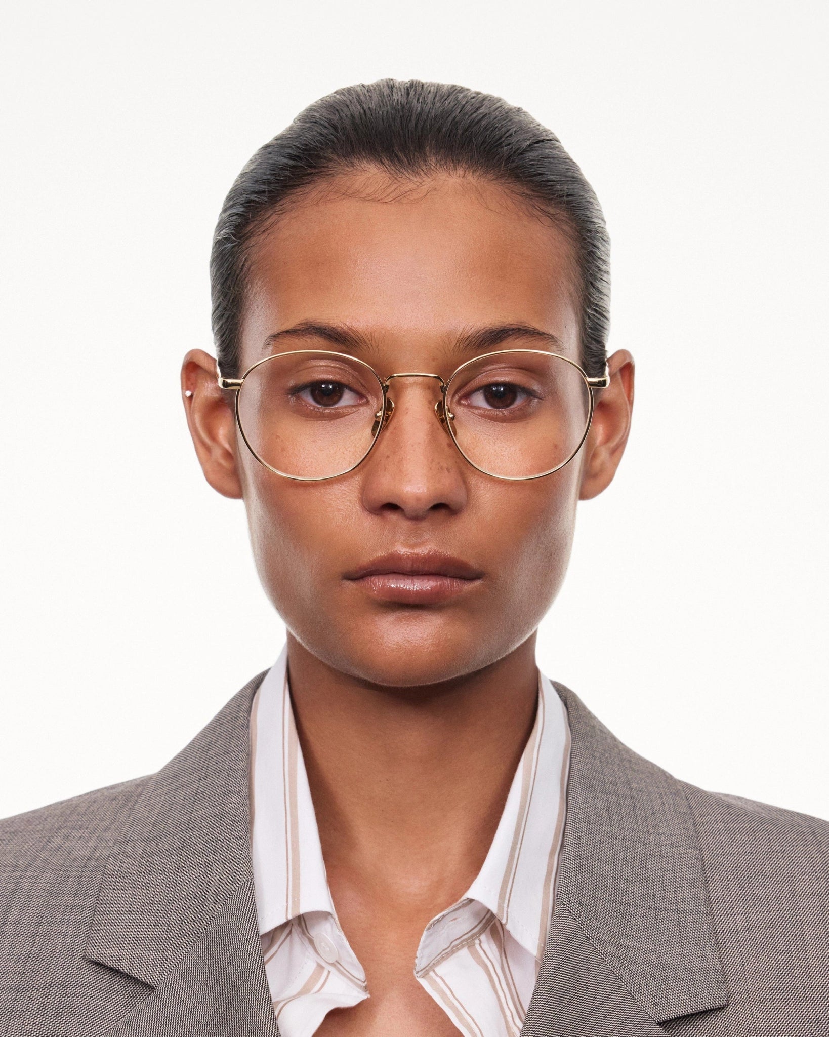 Titan Round Optical / Gold Titanium & Clear Lens - Shade Files