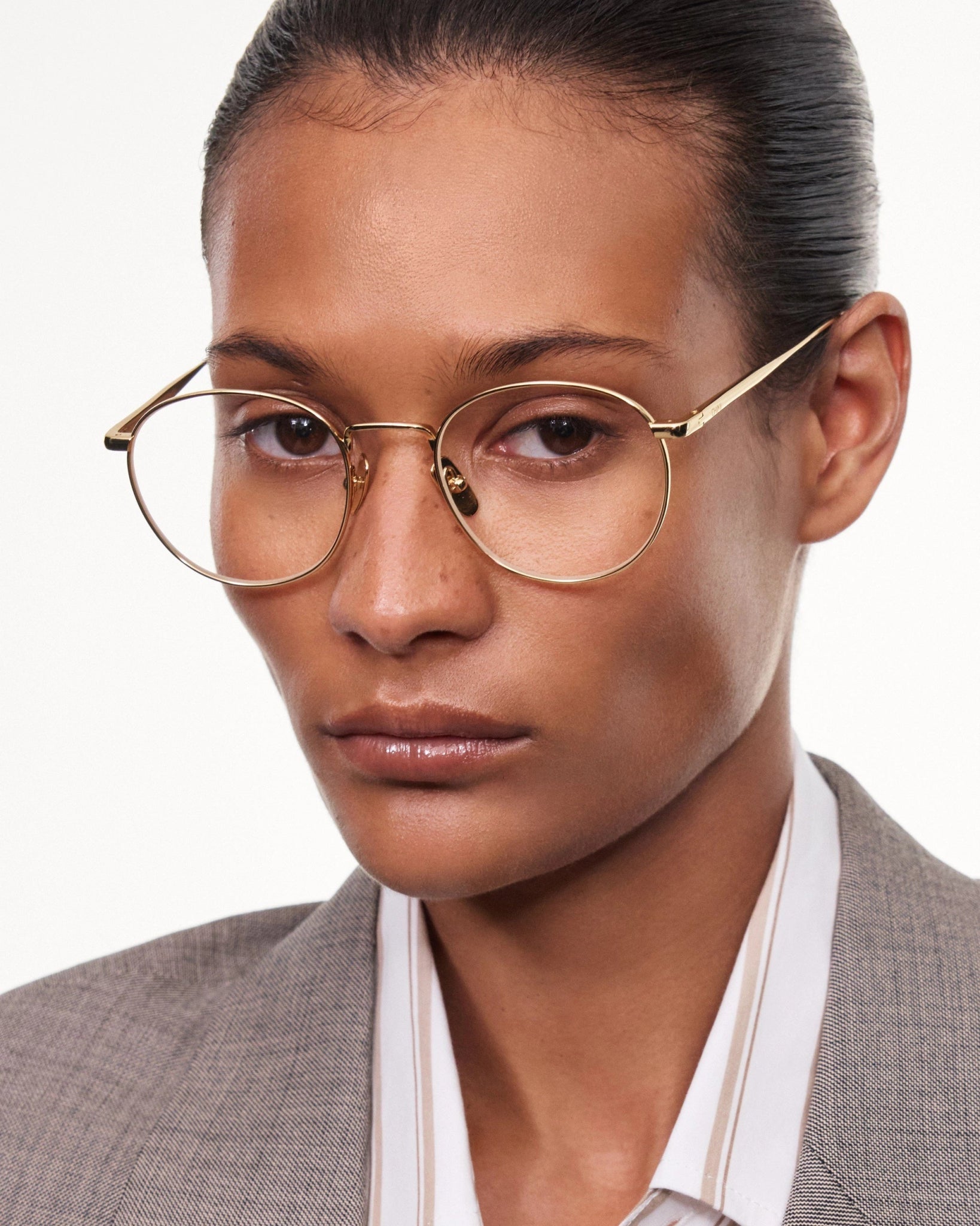 Titan Round Optical / Gold Titanium & Clear Lens - Shade Files