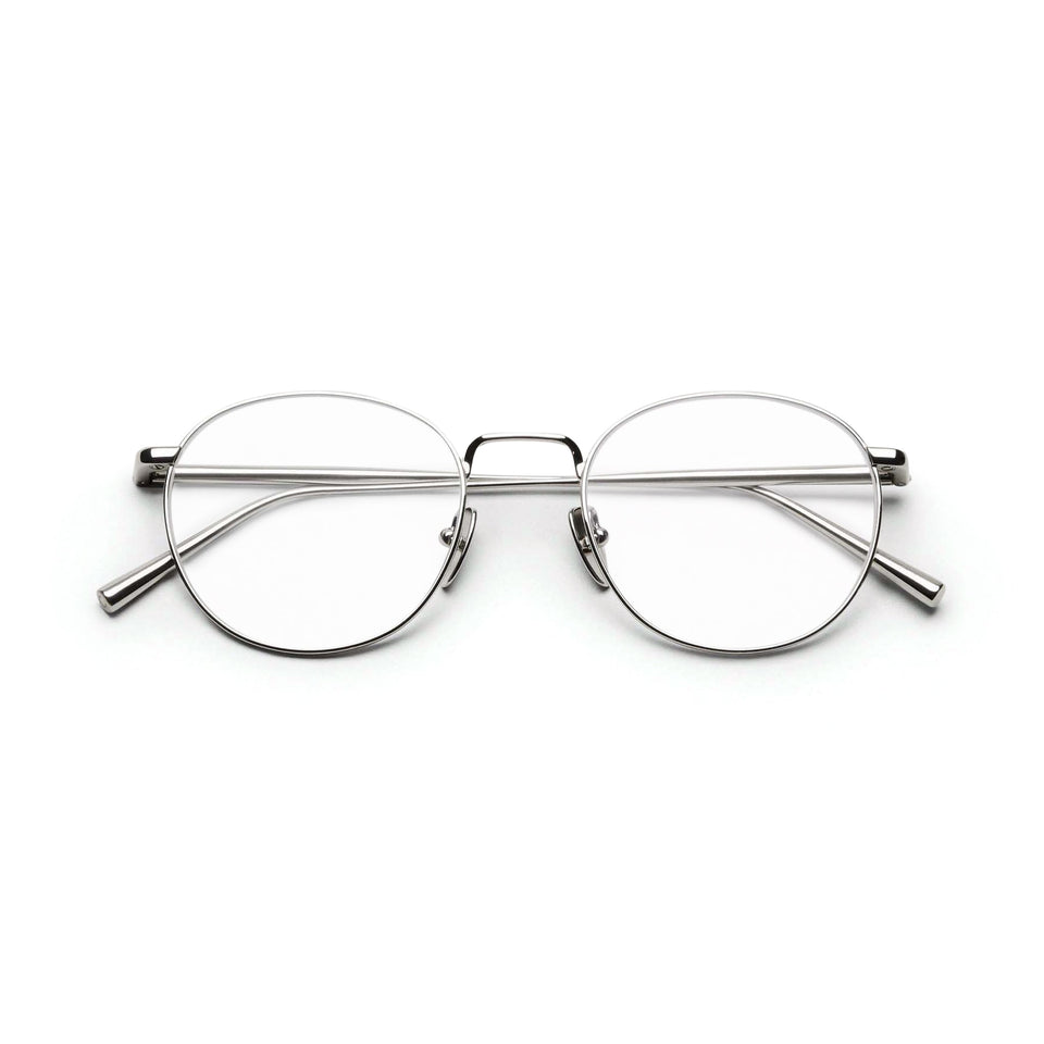 Titan Round Optical / Silver Titanium & Clear Lens