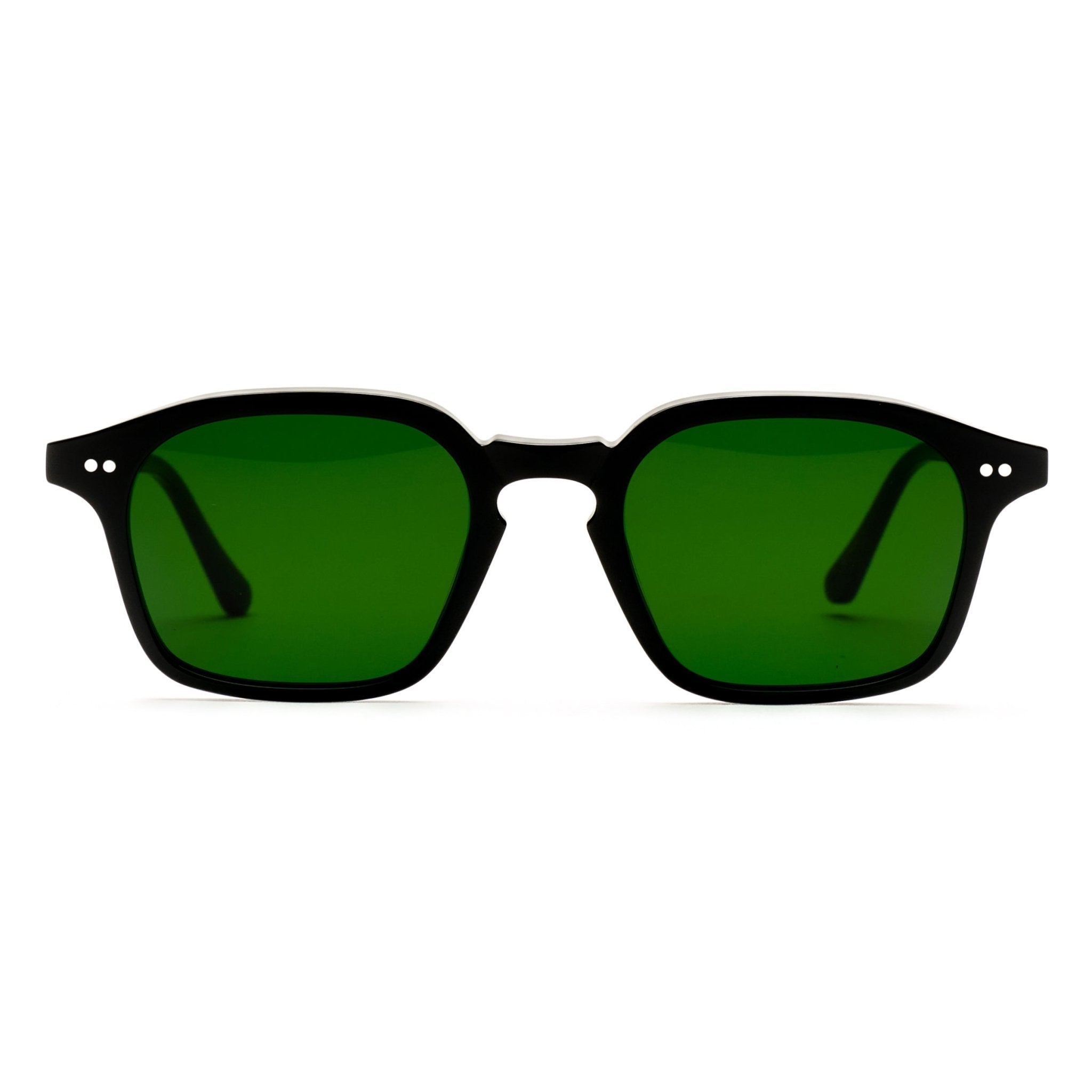 Verner / Black Acetate & Green Solid Lens - Shade Files