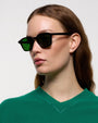 Verner / Black Acetate & Green Solid Lens - Shade Files