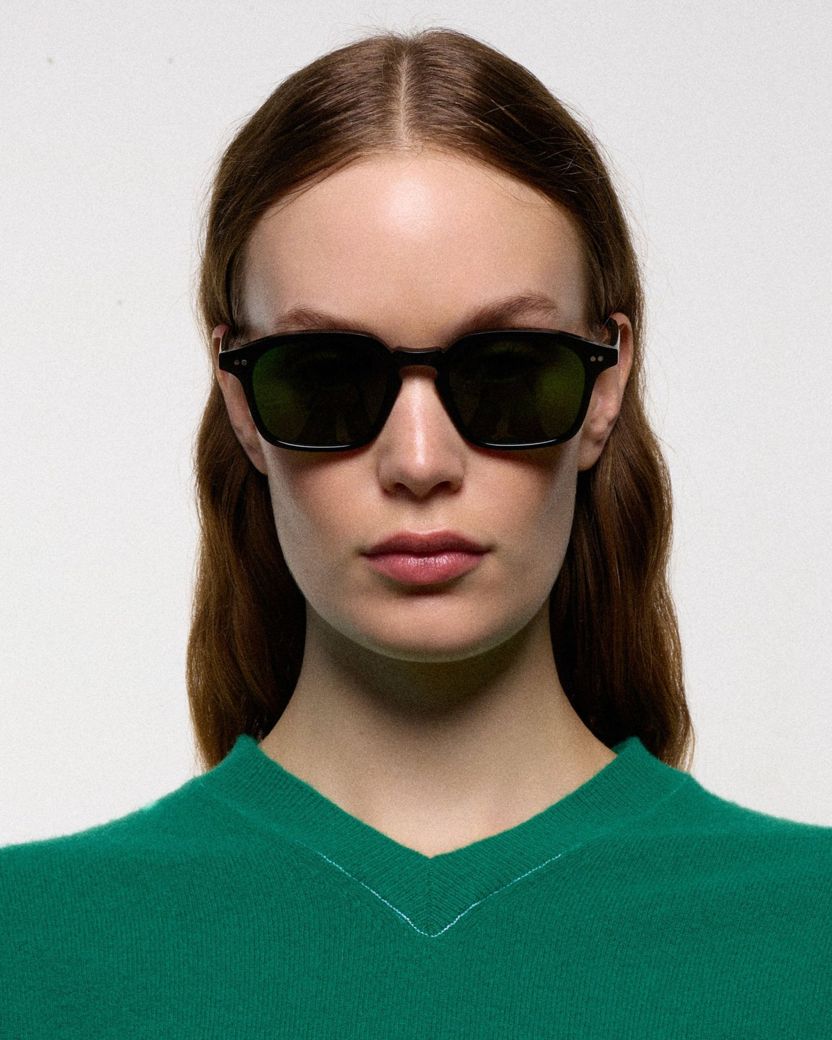 Verner / Black Acetate & Green Solid Lens - Shade Files