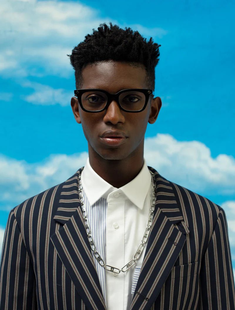 Vinny Optical / Black Acetate & Clear Blue - Light Lens - Shade Files