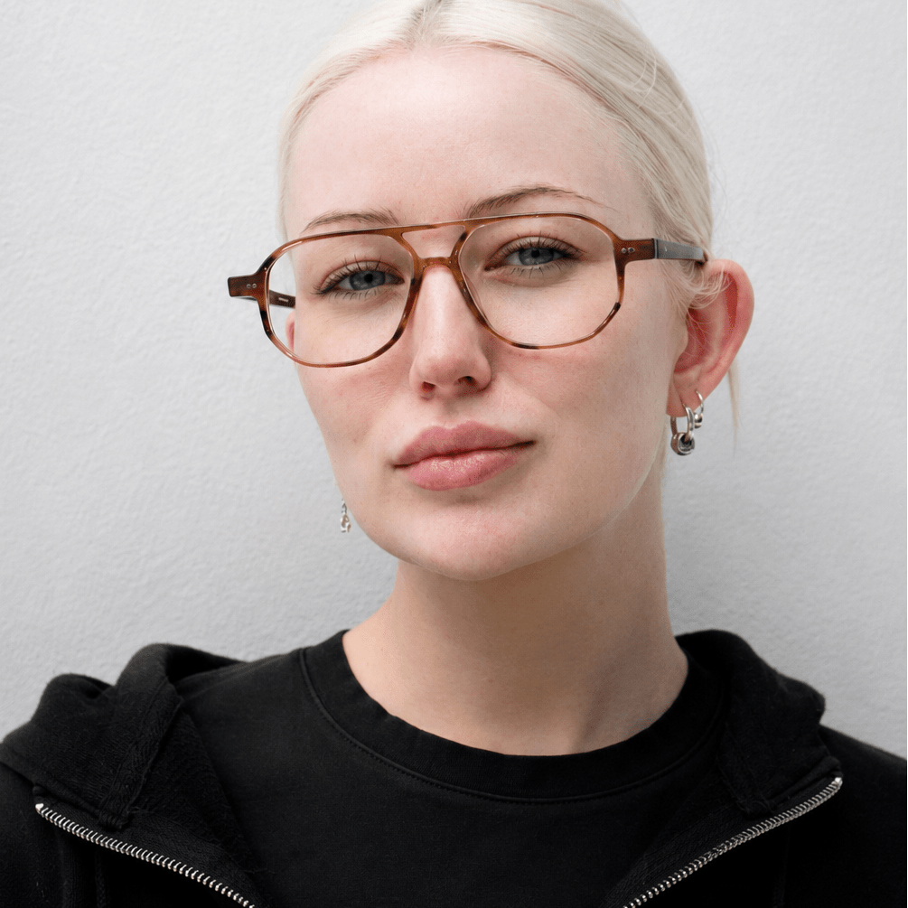 Walid Optical / Dual Brown Acetate & Clear Lens - Shade Files