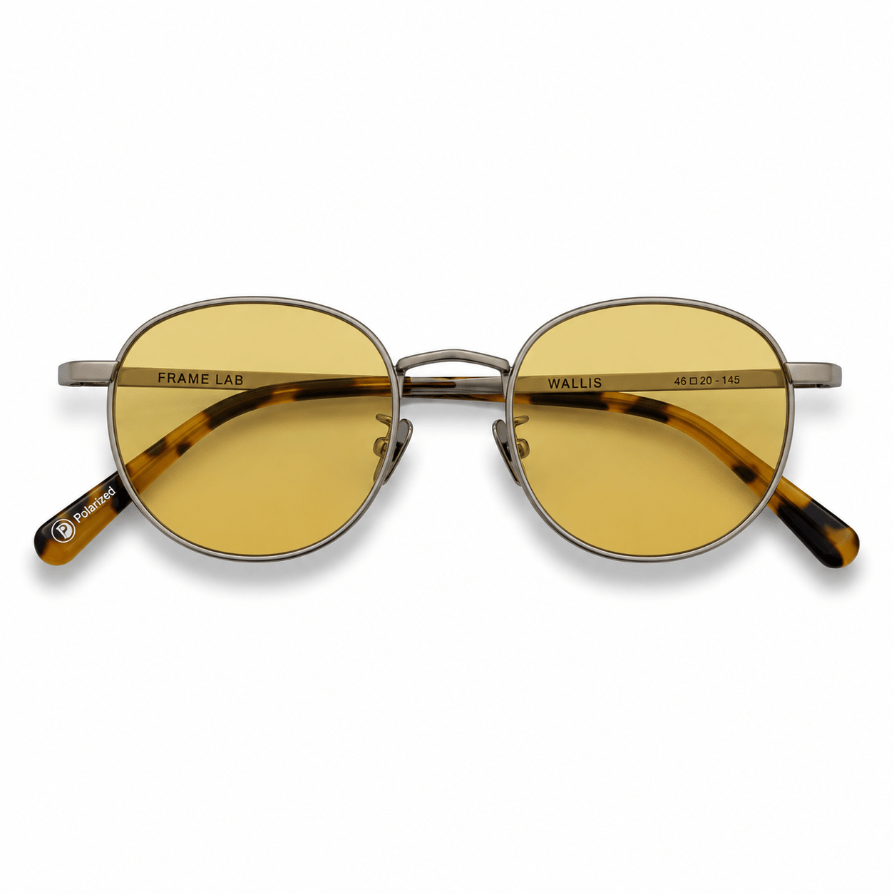 Wallis / Brushed Silver Metal & Polarised Warm Gold Lens - Shade Files