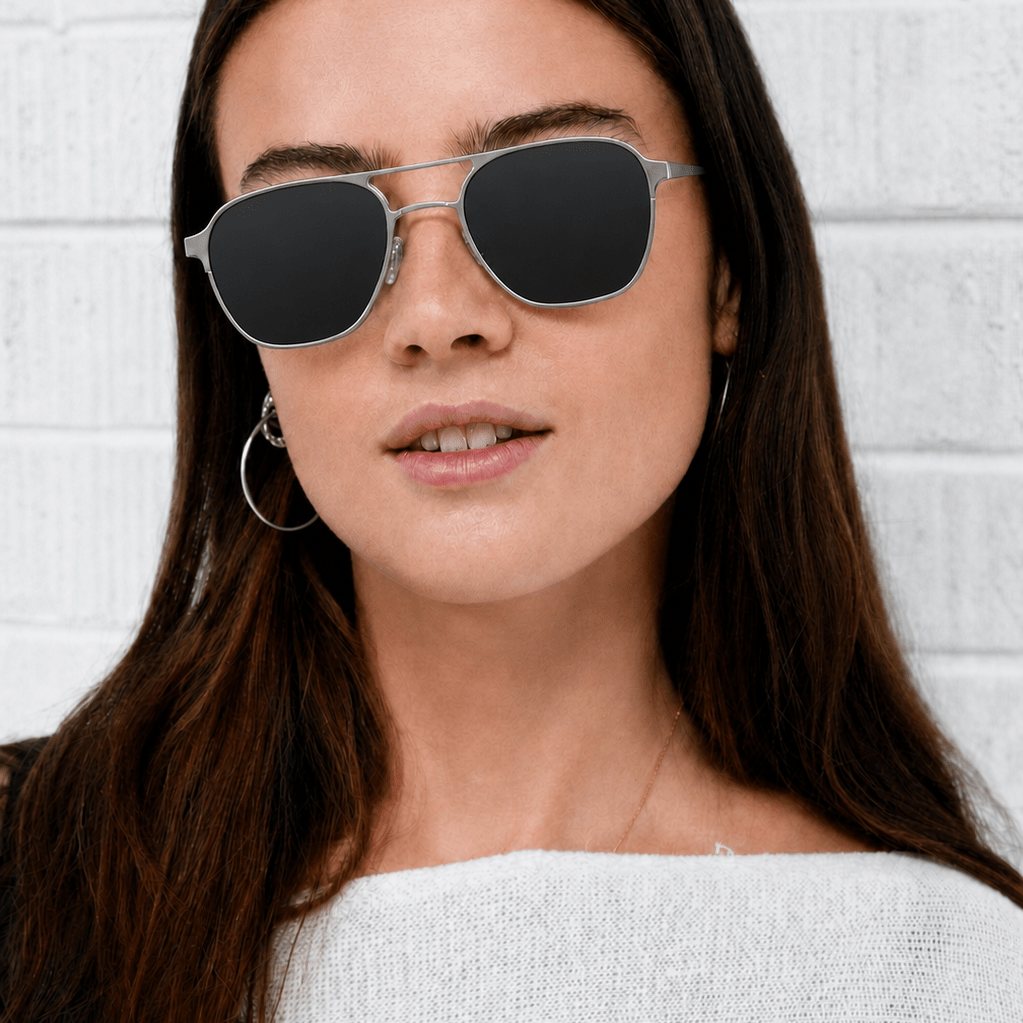 Walter / Brushed Silver Titanium & Polarised Grey Lens - Shade Files