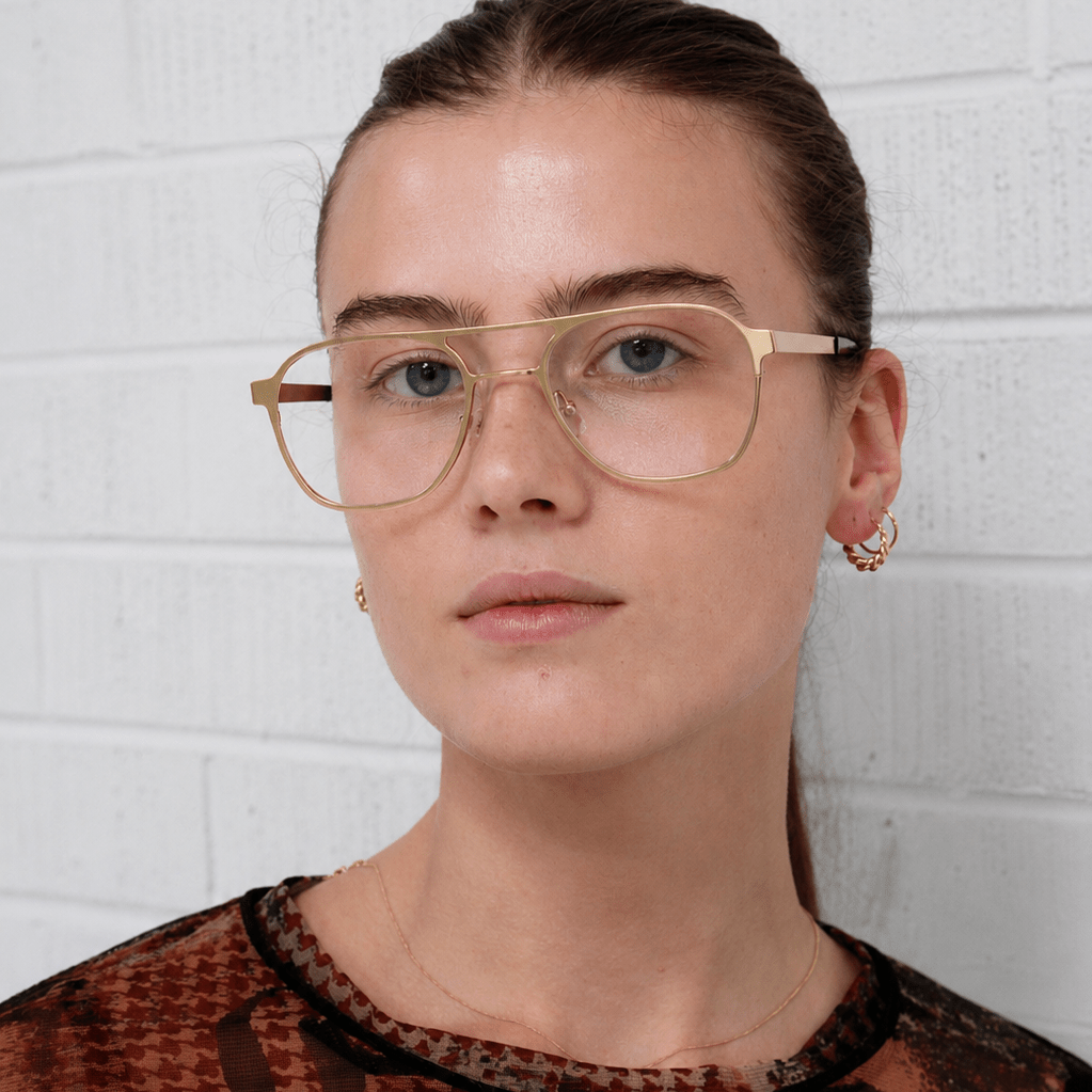 Walter Optical / Brushed Gold Titanium & Clear Lens - Shade Files