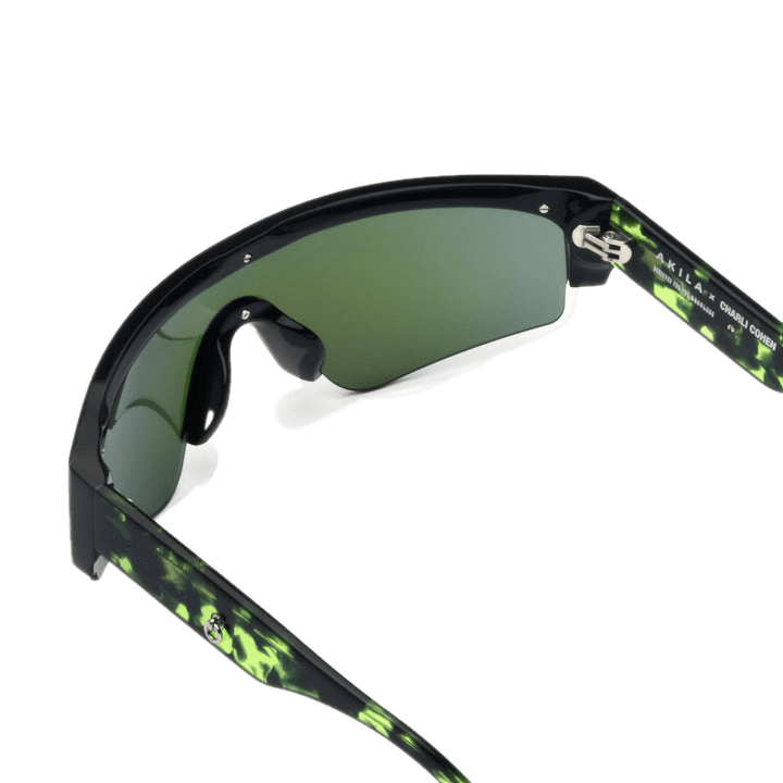 X Charli Cohen / Halo / Green Tortoise Acetate & Blue - Green Mirror Lens - Shade Files