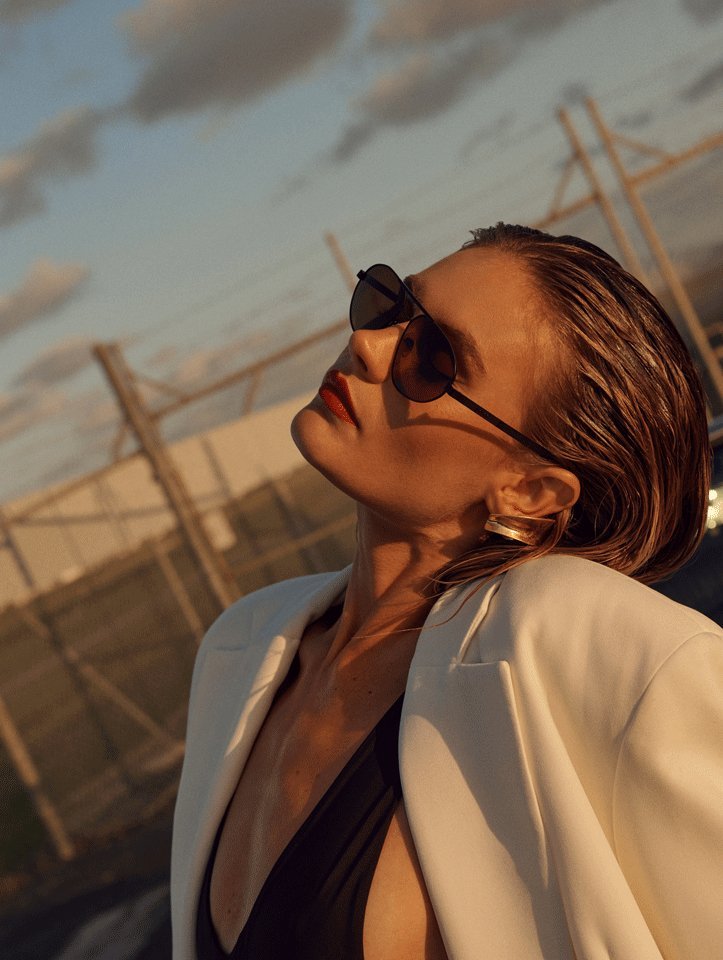 X Jordan Simek / Flight Risk / Black Metal & Brown Lens - Shade Files