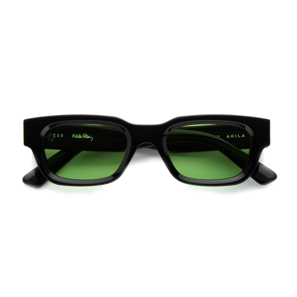 Zed x Keith Haring / Black Acetate & Green Lens