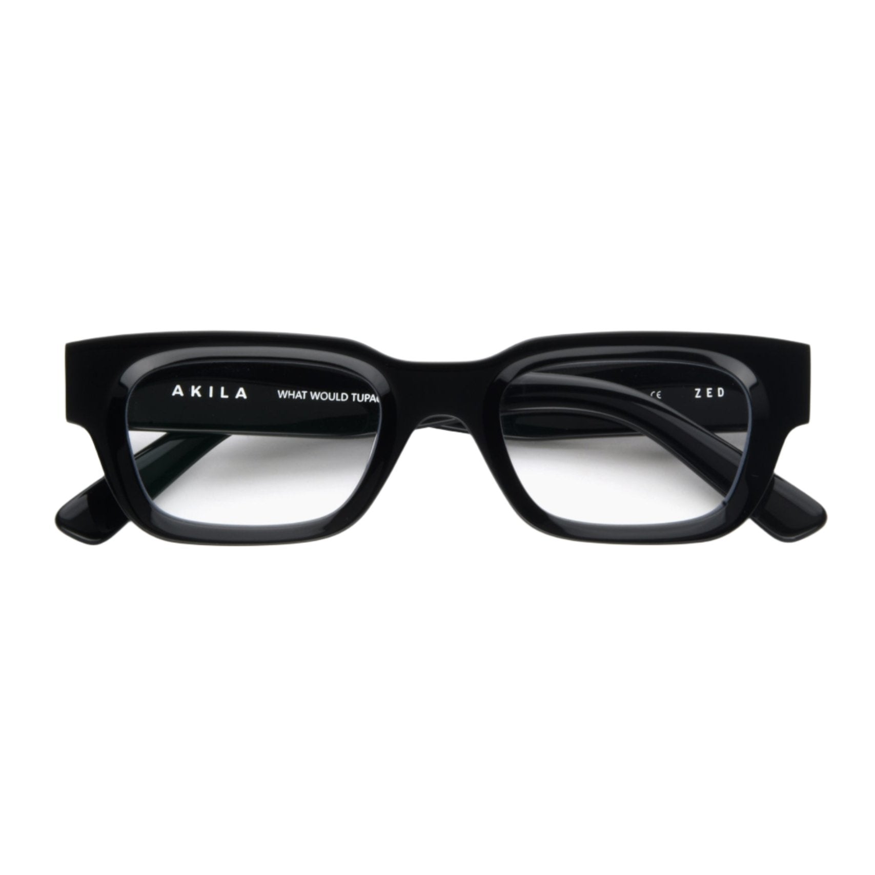 Zed Optical / Black Acetate & Blue - Light Lens - Shade Files