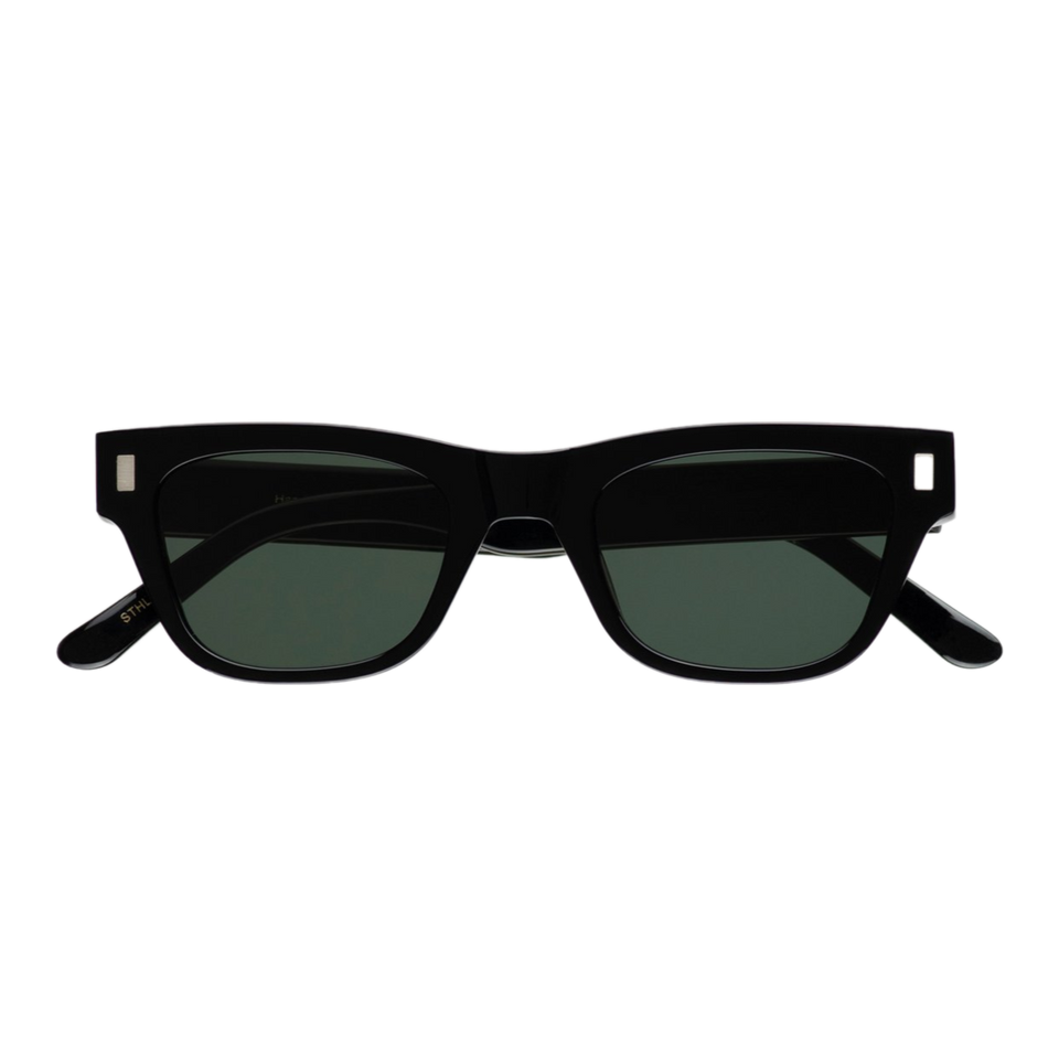 Aki / Black Acetate & Green Solid Lens