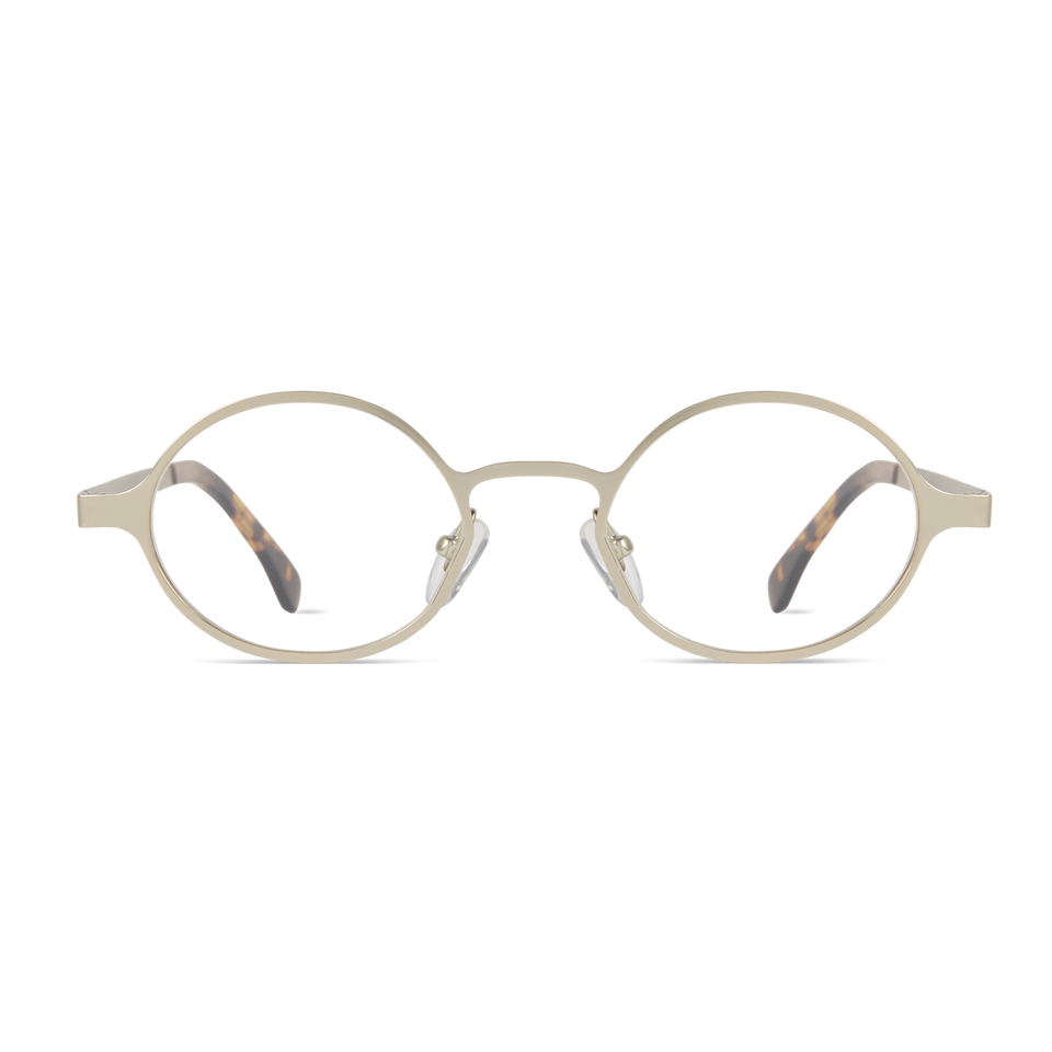 Quin Optical / White Gold Metal & Blue-Light Lens