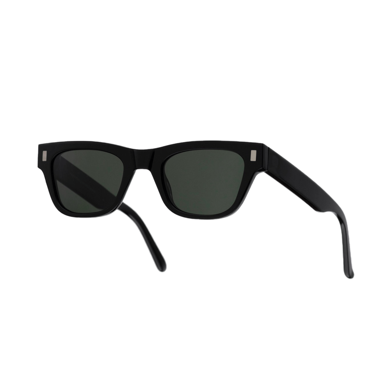 Aki / Black Acetate & Green Solid Lens - Shade Files