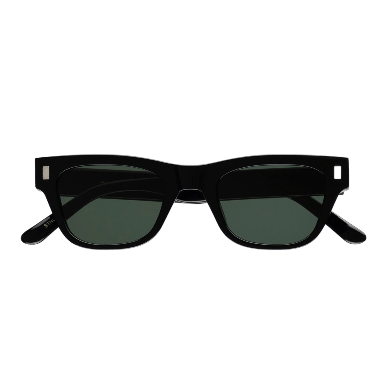 Aki / Black Acetate & Green Solid Lens - Shade Files