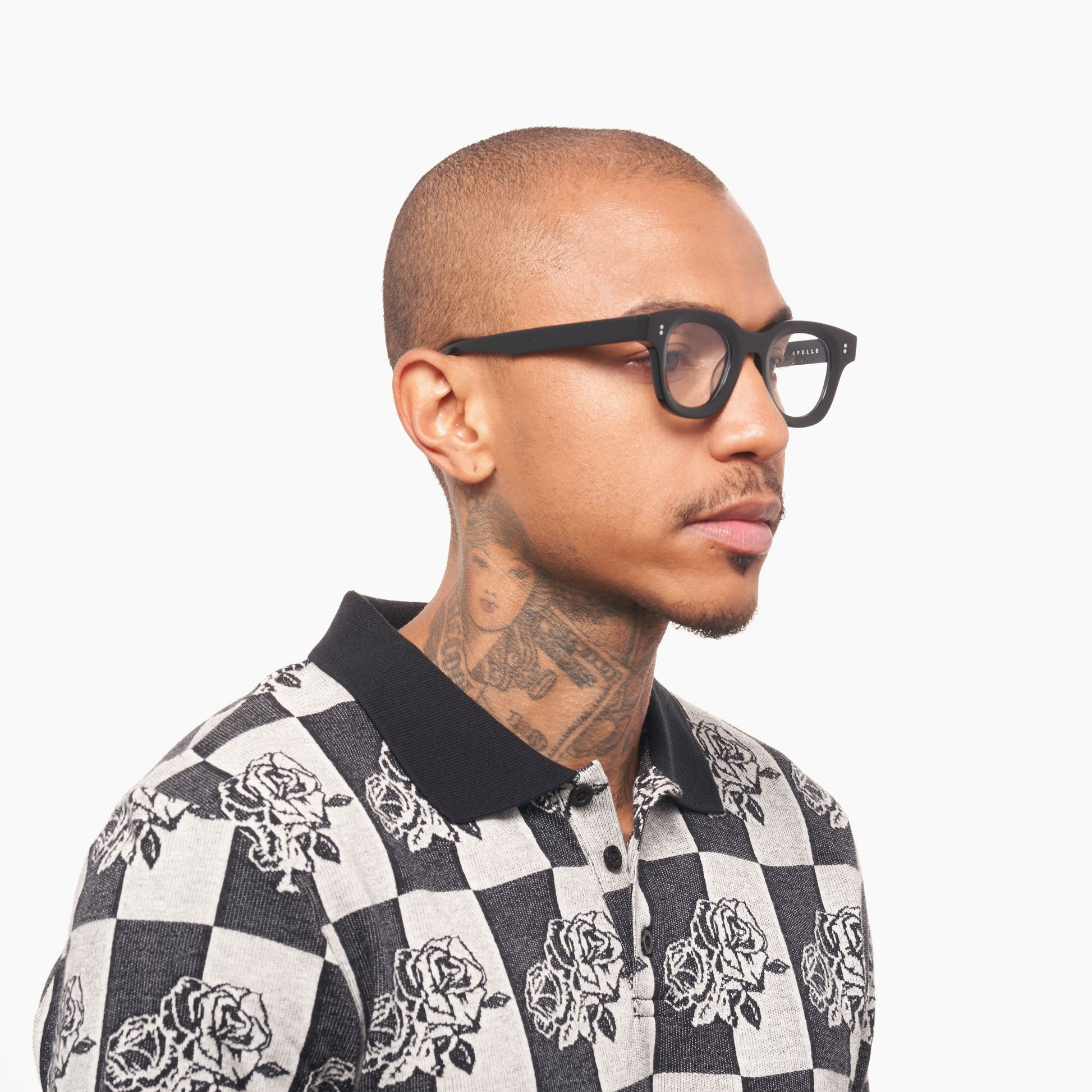 Apollo Optical / Black Acetate & Blue - Light Lens - Shade Files