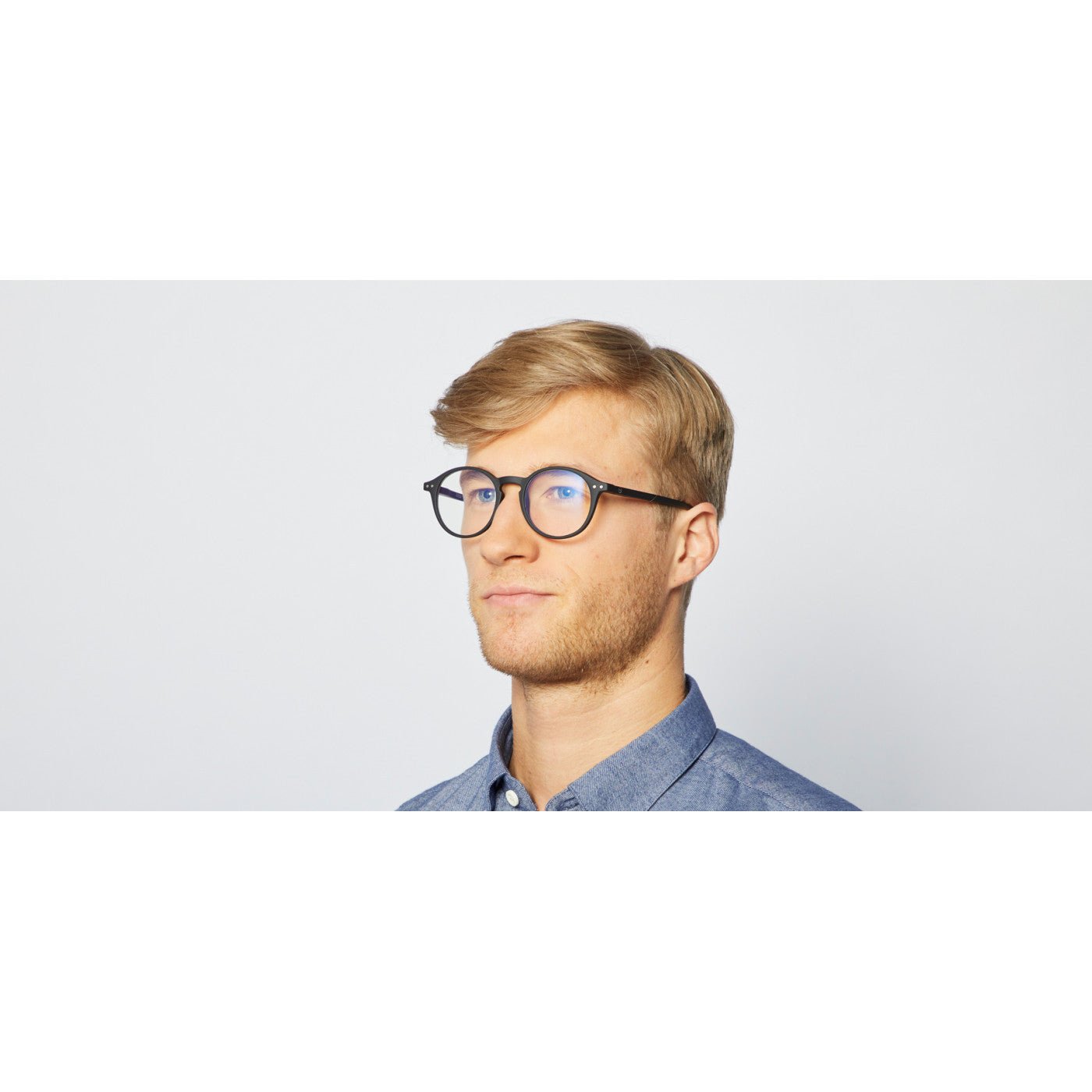 Blue - Light Optical Glasses / Style D / Black - Shade Files