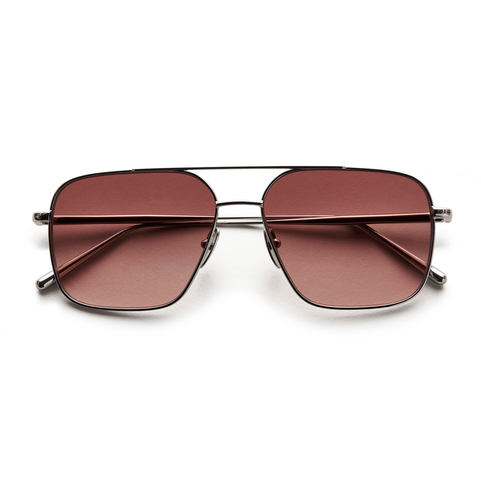 Steel Limited Aviator / Silver & Burgundy Lens