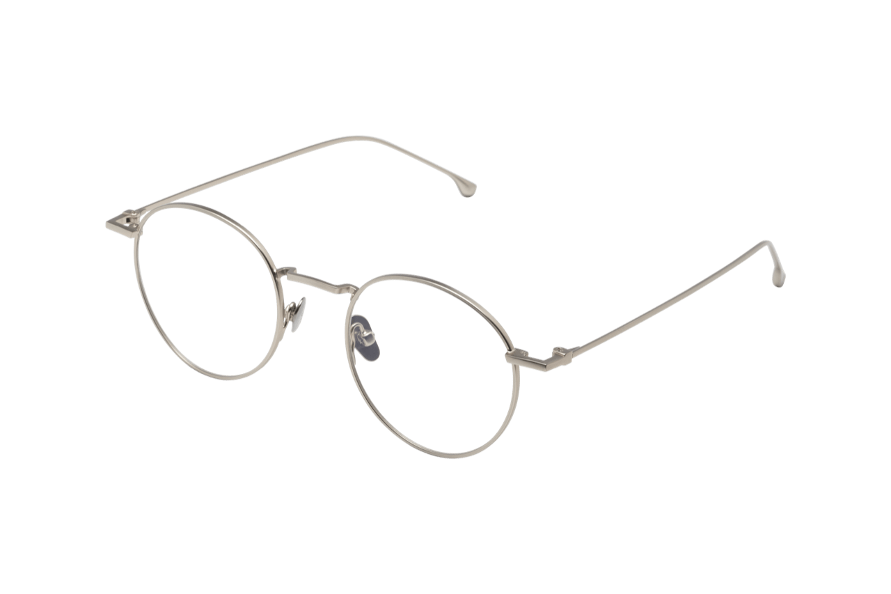 Dean Slim Optical / White Gold Metal & Blue - Light Lens - Shade Files