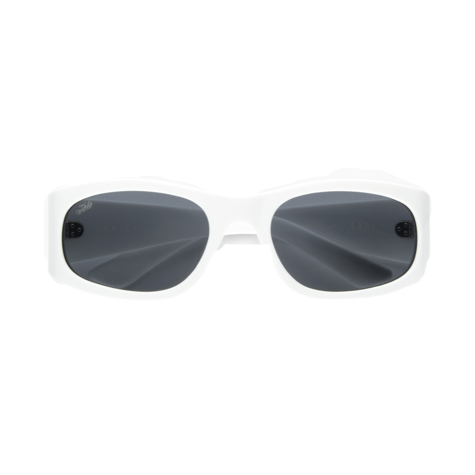 Eazy / White Acetate & Black Lens