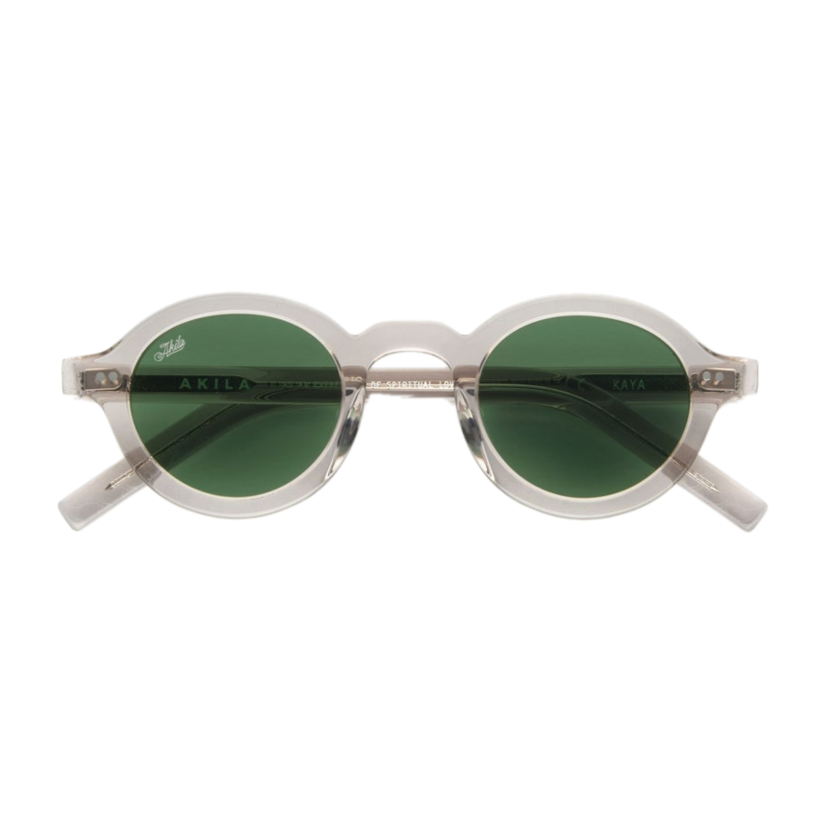 Kaya / Warm Grey Acetate & Green Lens