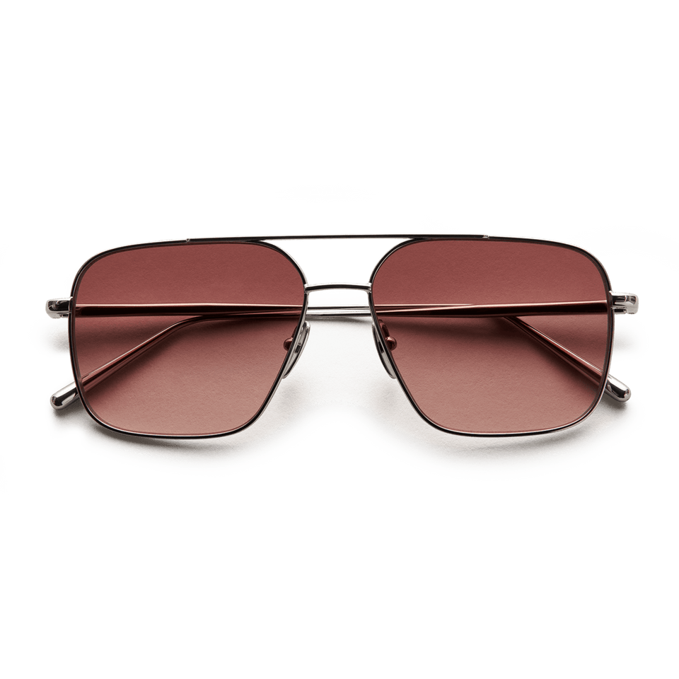 Steel Limited Aviator / Silver & Burgundy Lens