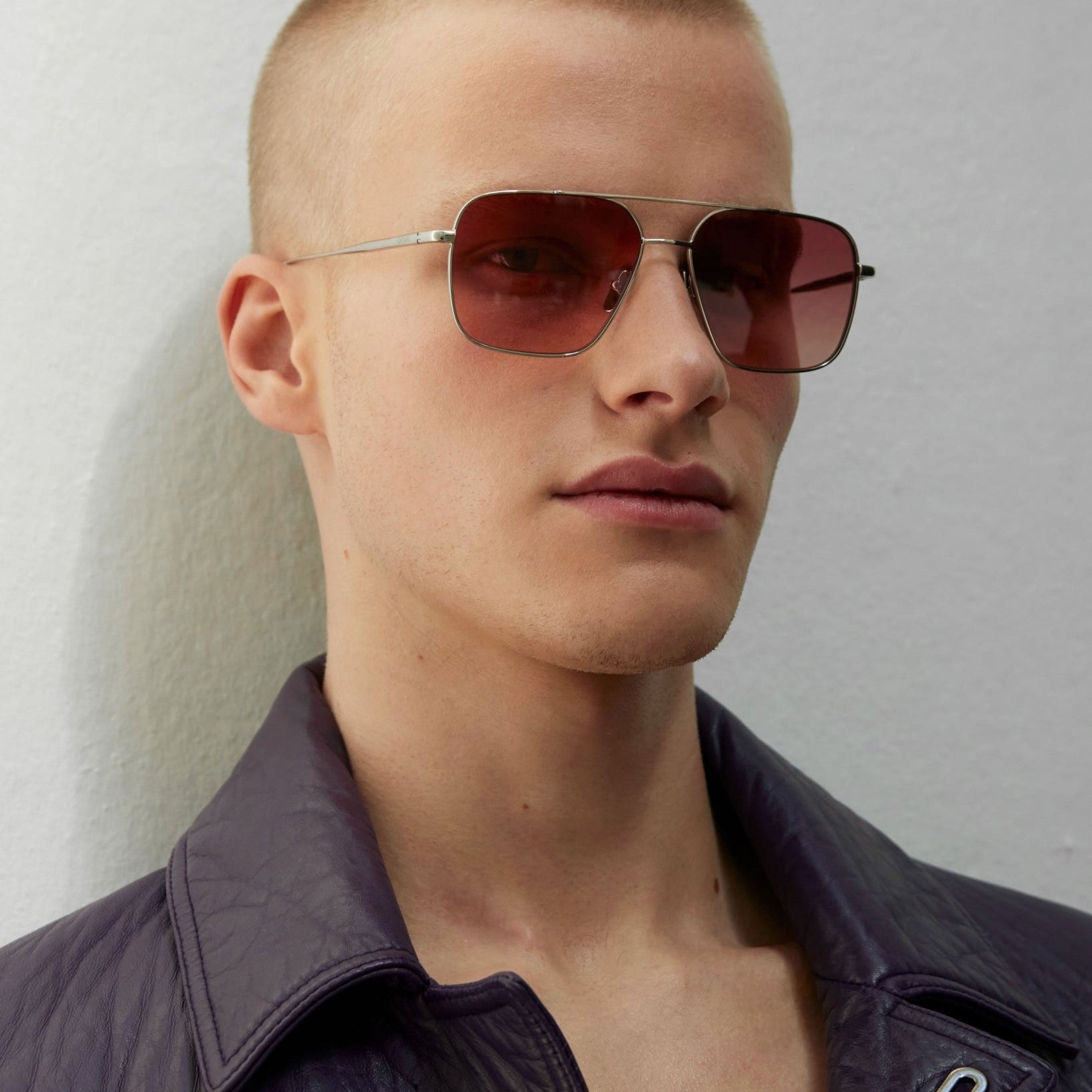 Steel Limited Aviator / Silver & Burgundy Lens - Shade Files