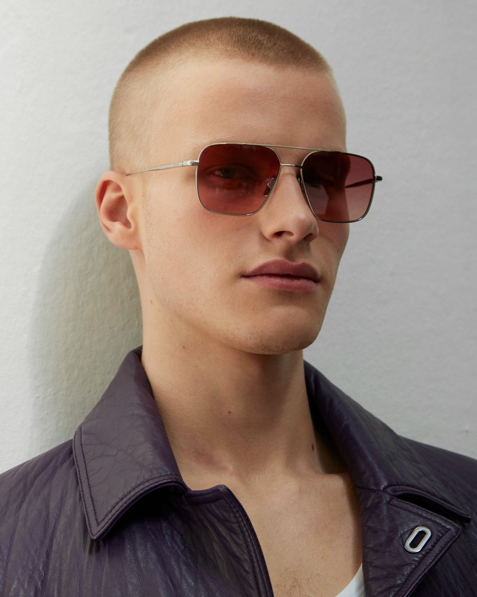 Steel Limited Aviator / Silver & Burgundy Lens - Shade Files