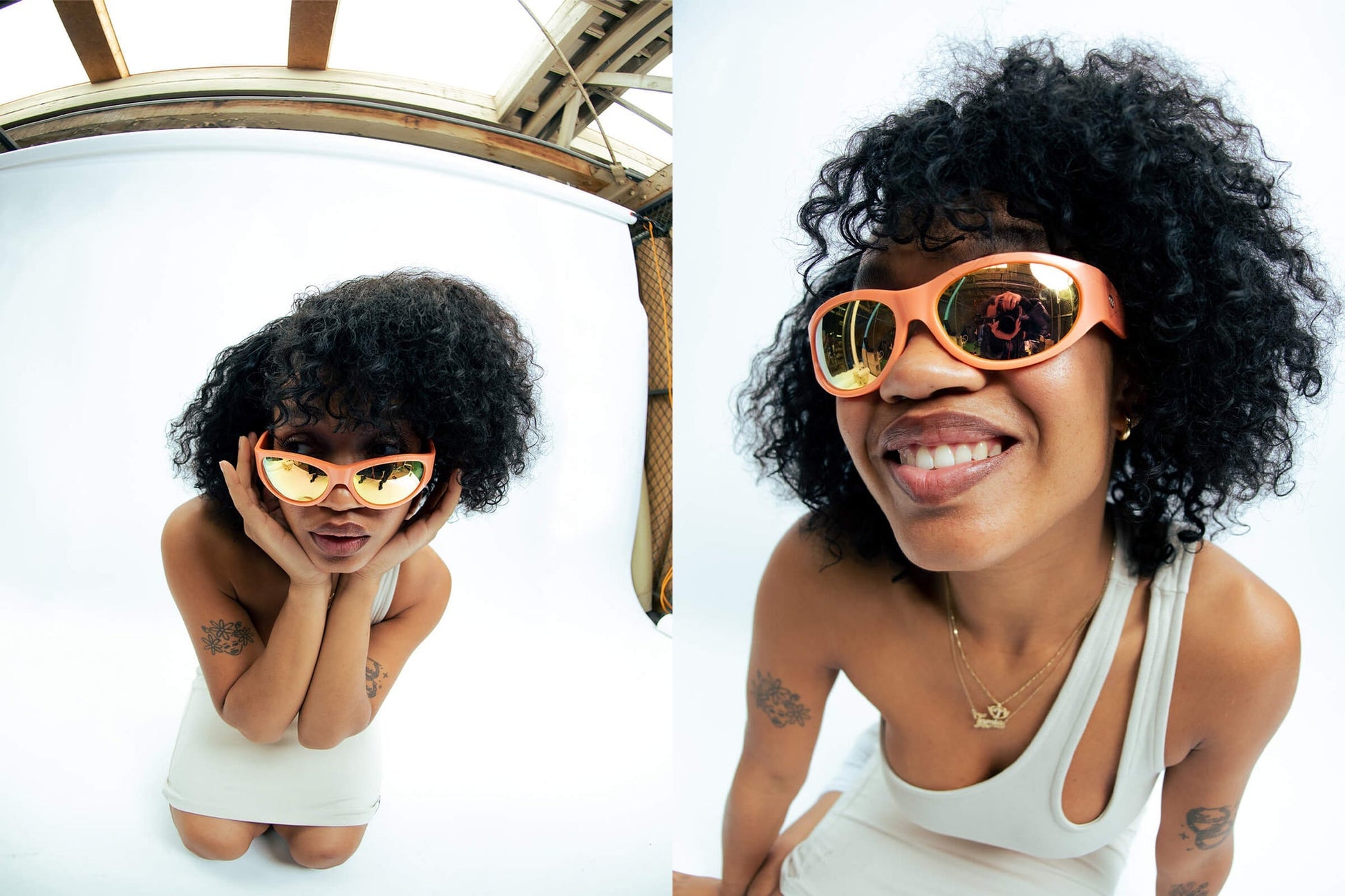 The Funk Daddy / Recycled Metallic Peach & Peach Mirror Lens - Shade Files