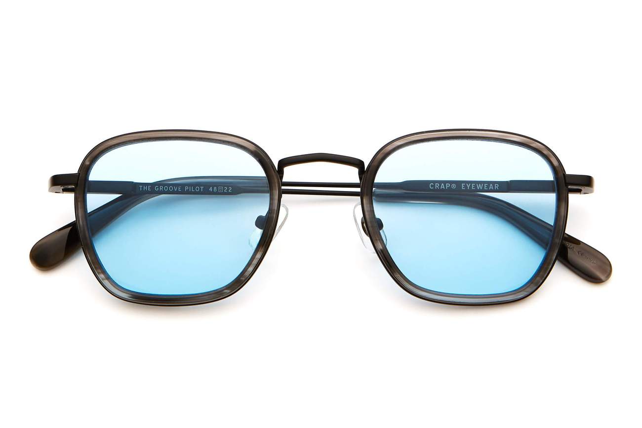 The Groove Pilot / Black Smoke Demi Tortoise & Polarised Blue Tint Lens - Shade Files