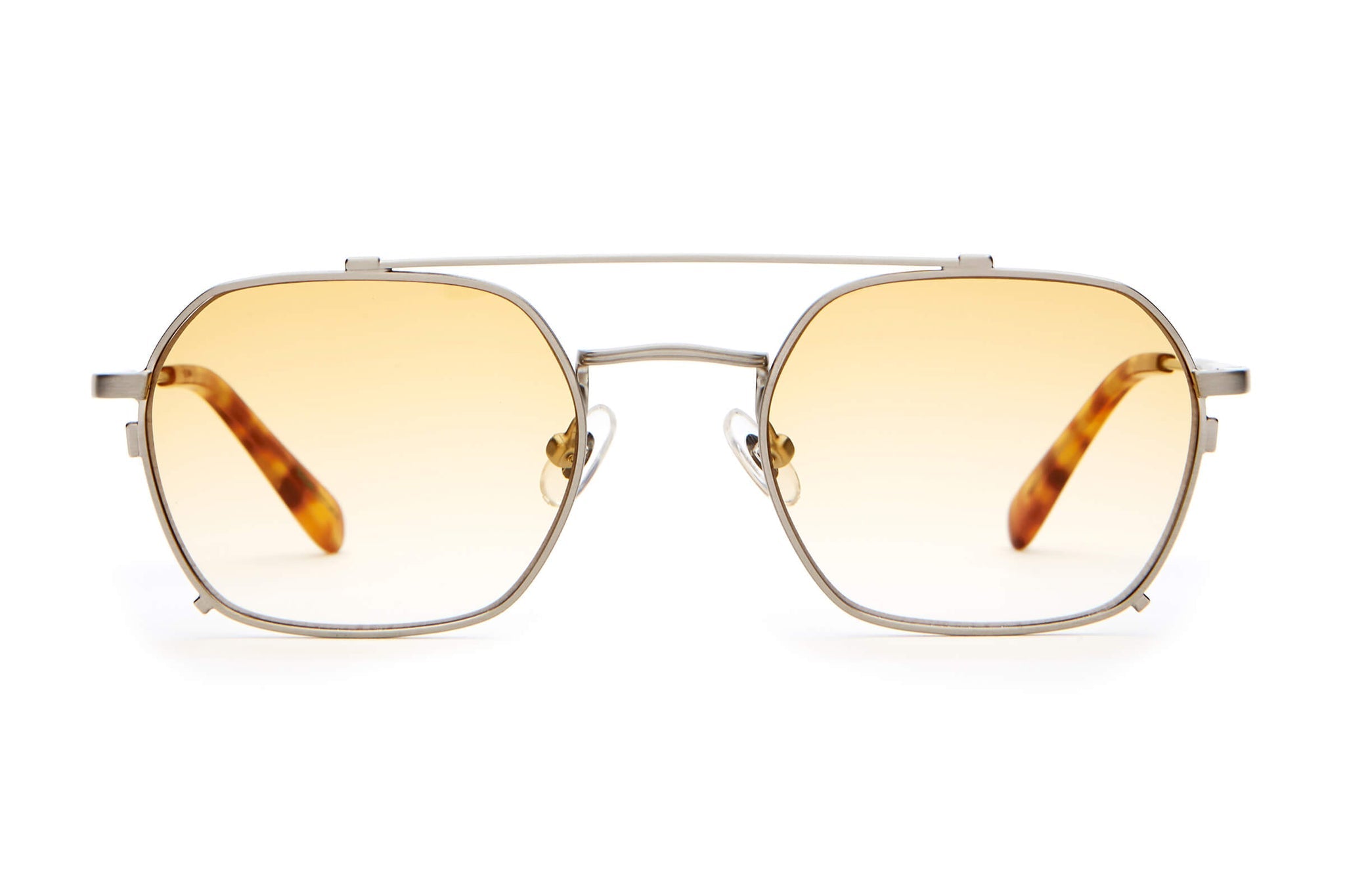 The Jazz Safari / Brushed Silver Havana Tortoise Bio & Honey Gradient Lens - Shade Files