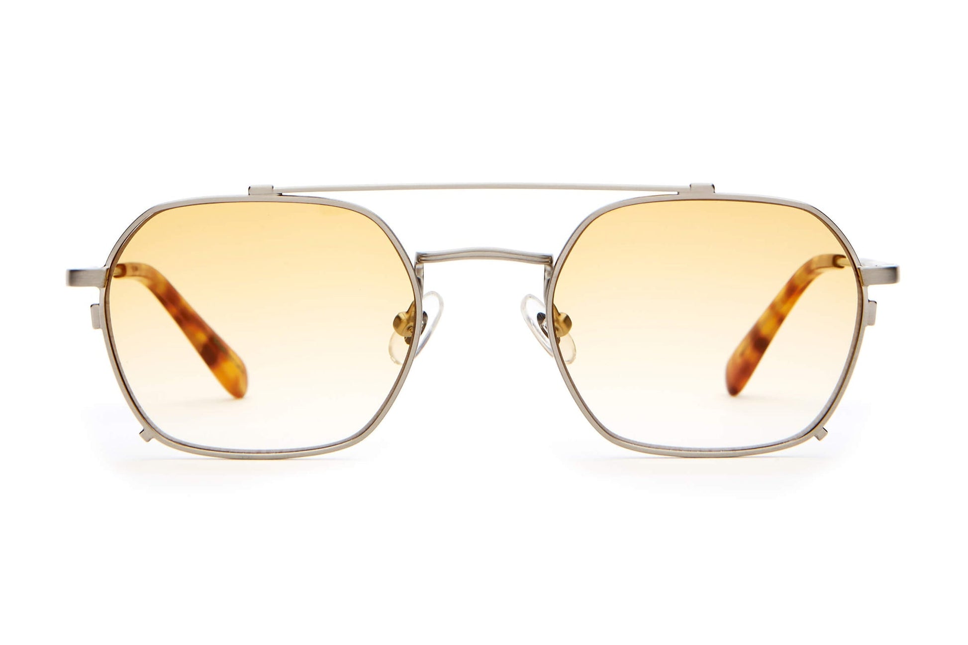 The Jazz Safari / Brushed Silver Havana Tortoise Bio & Honey Gradient Lens - Shade Files