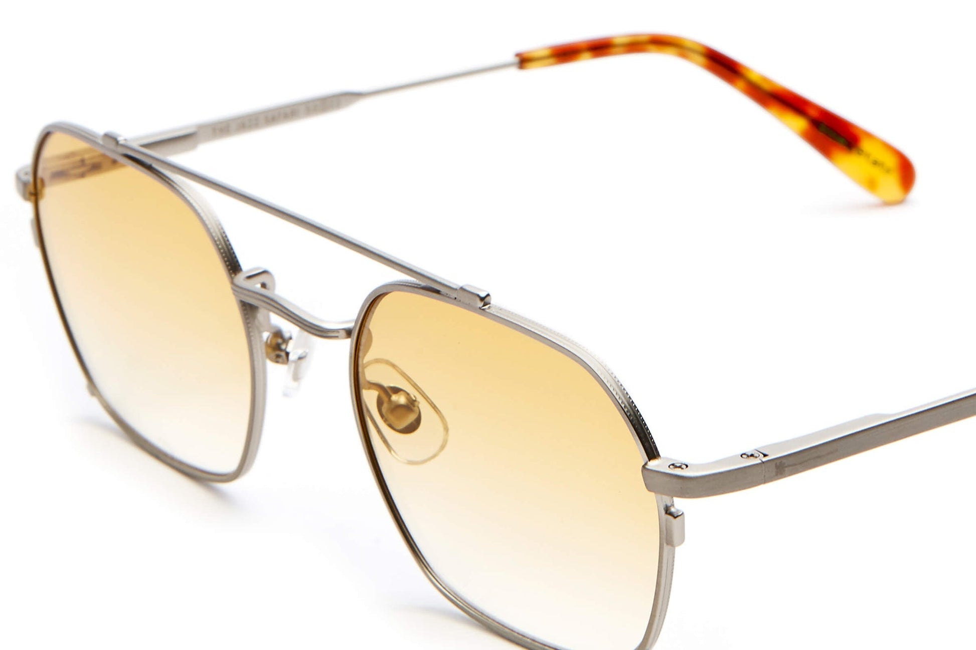The Jazz Safari / Brushed Silver Havana Tortoise Bio & Honey Gradient Lens - Shade Files