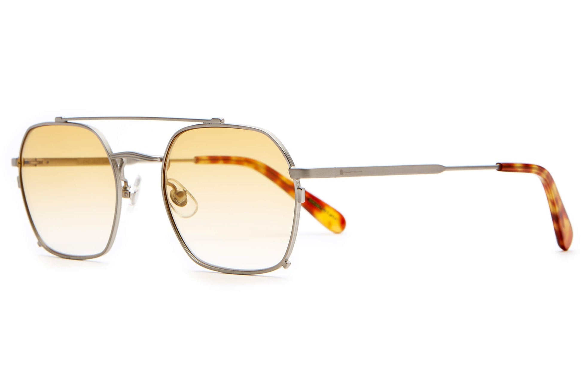 The Jazz Safari / Brushed Silver Havana Tortoise Bio & Honey Gradient Lens - Shade Files
