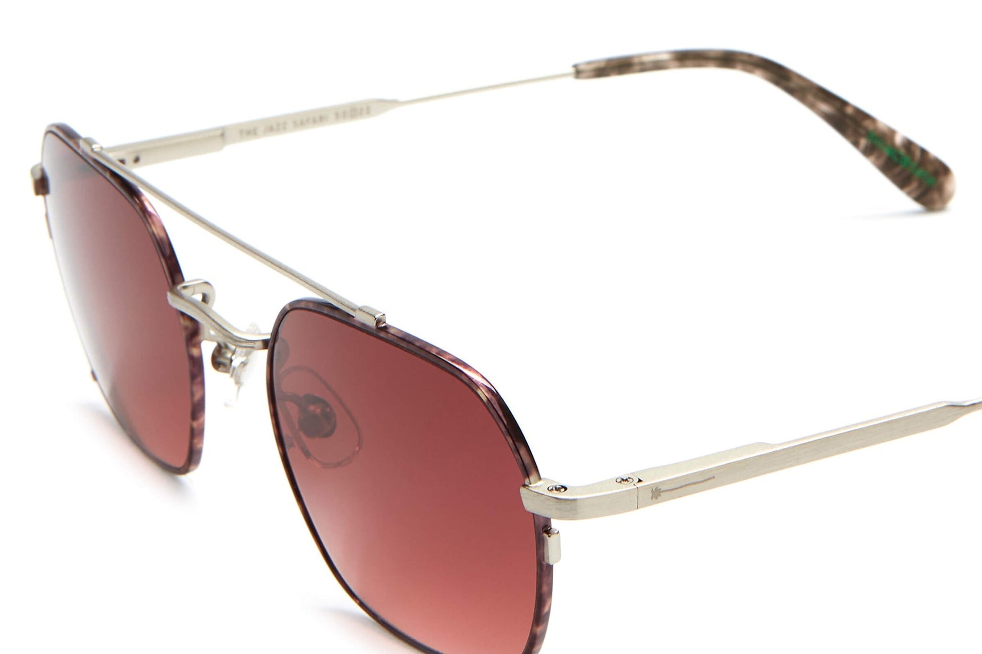 The Jazz Safari / Brushed Silver Tortoise Bio & Polarised Rosewood Gradient Lens - Shade Files