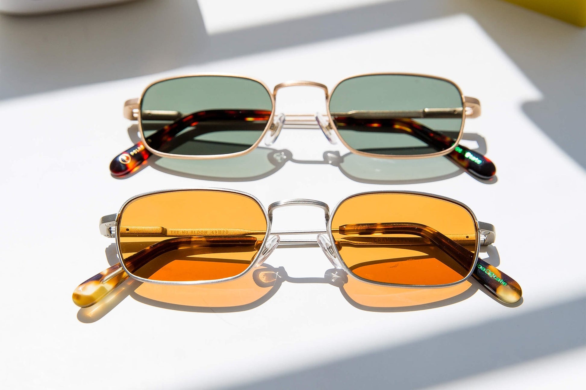 The Nu Bloom / Brushed Silver & Jaguar Tortoise Bio & Burnt Orange Lens - Shade Files