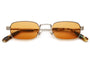 The Nu Bloom / Brushed Silver & Jaguar Tortoise Bio & Burnt Orange Lens - Shade Files