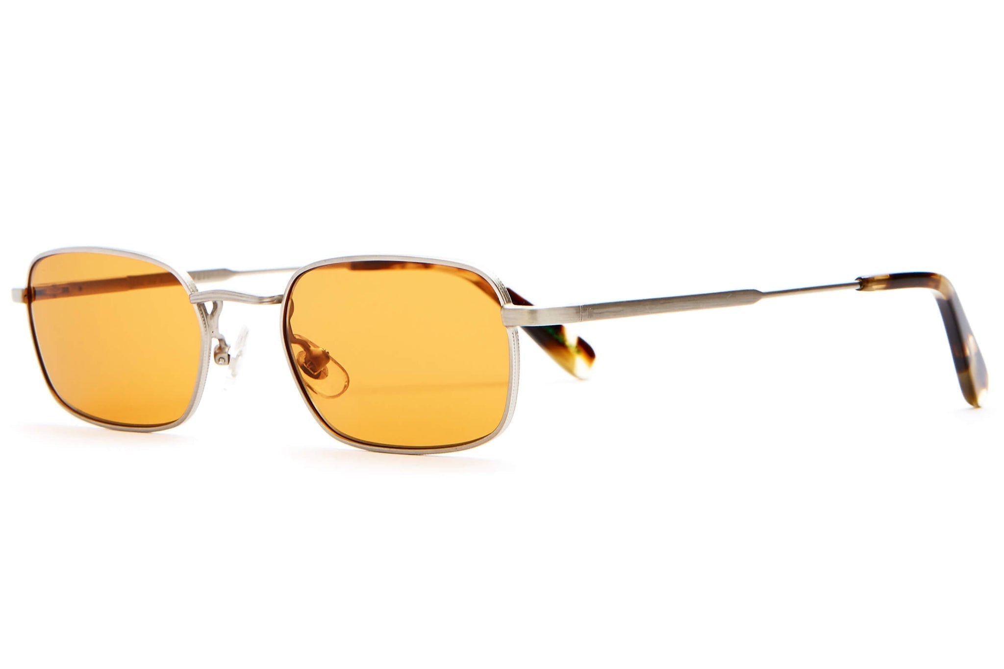 The Nu Bloom / Brushed Silver & Jaguar Tortoise Bio & Burnt Orange Lens - Shade Files