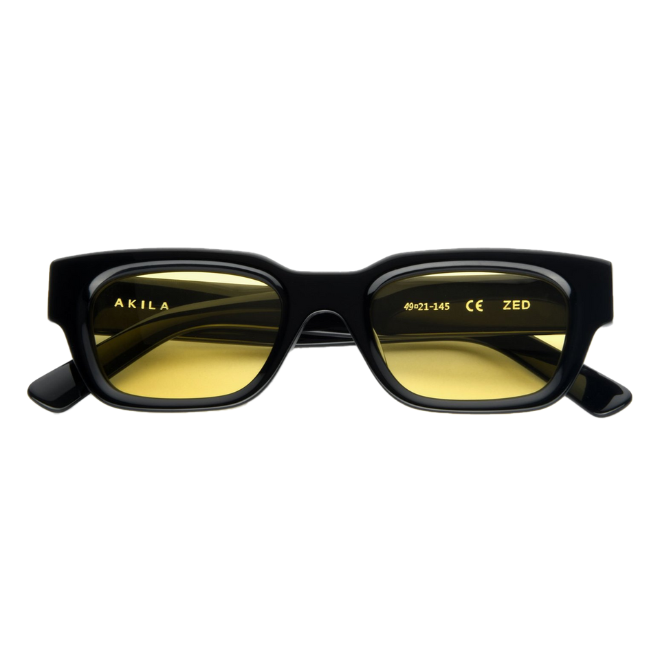 Zed / Black Acetate & Yellow Lens