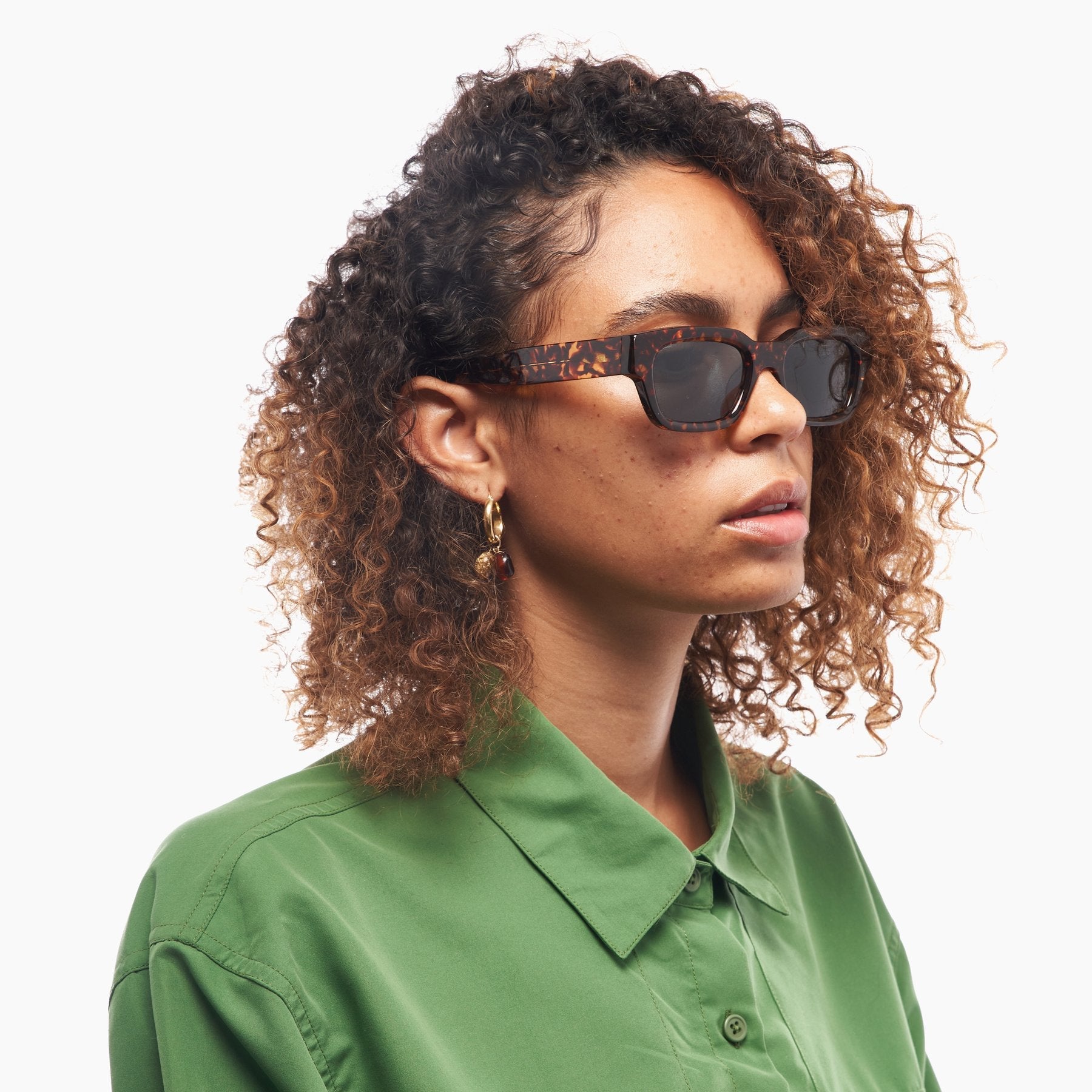 Akila | Zed | Havana Tortoise Acetate & Viridian Lens Sunglasses