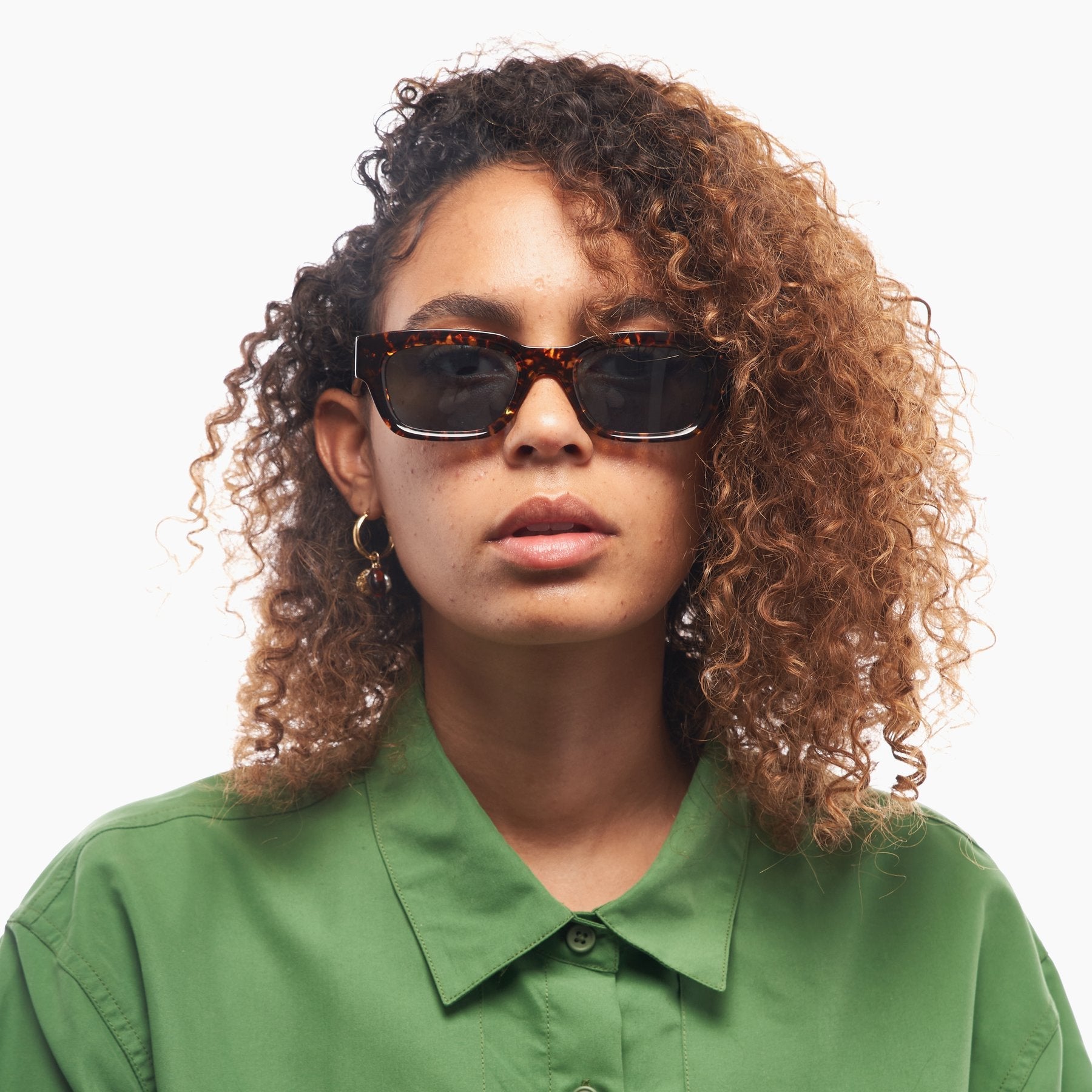 Akila | Zed | Havana Tortoise Acetate & Viridian Lens Sunglasses